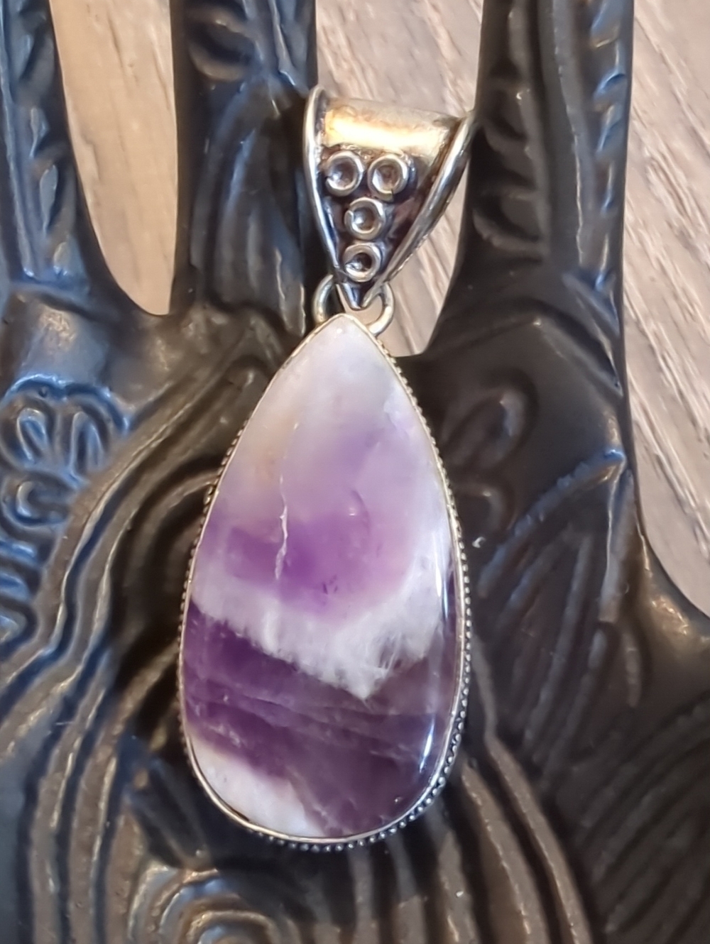 Chevron Amethyst Gemstone Pendant